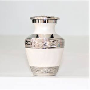 ชุดของทองเหลืองขนาดเล็กที่ระลึกโทเค็นเผาศพโกศมุกสีขาวศพโกศสำหรับขี้เถ้าขี้เถ้าเถ้าเถ้ากระดูกสำหรับเถ้ามนุษย์จากอินเดีย - Product Image 5