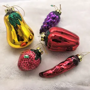 Shining Custom made Decoration Family Party Holiday Christmas Small Glass Pendant Ornaments