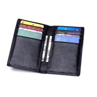 Funda de cuero PU con logotipo personalizado, tarjetero de identificación, BILLETERA, Color negro