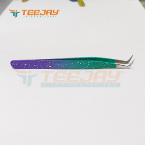 แหนบต่อขนตา TEEJAY สีขาวลายจุดเคลือบผงหลายเฉดสี ทำจากสแตนเลส ขนาด 12 ซม. ปลายแหนบขนาด 12 มม. สำหรับต่อขนตาแบบแม่นยำ - Product Image 3
