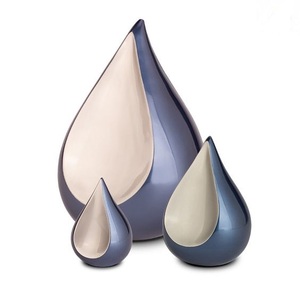 Designer Teardrop Shape Aluminium Cremation Urns <b>Cream</b> & Wine Color Keepsake & Child / Pet/ Ashes Cremation Urns for Burial - Product Image 6