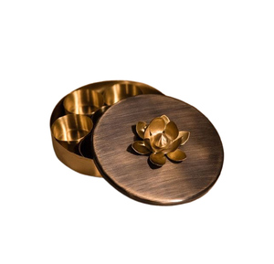 Antique Design Masala Box Superior Quality Round Shape Spice Box Brass Spice Container/Masala Dabba