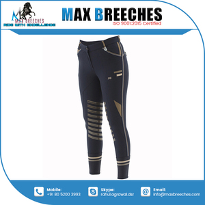 Pantalones ecuestres de nailon para mujer de alta calidad con parches en la rodilla directo al por mayor de La India para montar a caballo - Product Image 6