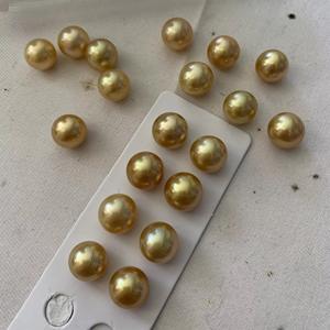 ใต้ทะเลโกลเด้นมุกน้ำทะเลมุก11-12หนารอบสีทองเกือบจะไม่มีที่ติกระจกเสร็จ - Product Image 3