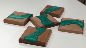 Top custom made <b>wood</b> and resin coaster wholesale manufacturer antique design handmade resin inlay <b>wood</b> coaster supplier - Product Image 5