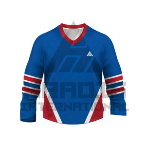 เสื้อฮอกกี้น้ำแข็งและชุดยูนิฟอร์มโพลีเอสเตอร์ 100% ราคาส่งถูก รับทำตามสั่ง พร้อมบริการ OEM ออกแบบใหม่ - Product Image 2