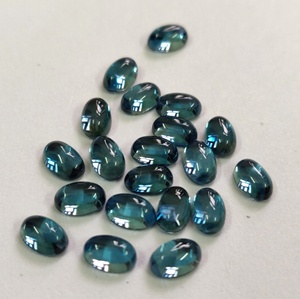 Cabochon ovale en topaze bleu londonien, naturelle, de 3x5mm à 5x7mm, qualité supérieure - Product Image 3