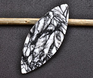 Cabochon de jaspe pin noir poli à la main en pierres précieuses, bijou à pendentif pour la création de bijoux - Product Image 3