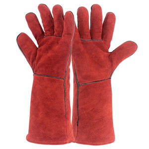 Gants de soudage en cuir personnalisés unisexe confortable hommes femmes manchette longue vêtements de travail gant de soudage mâle - Product Image 5