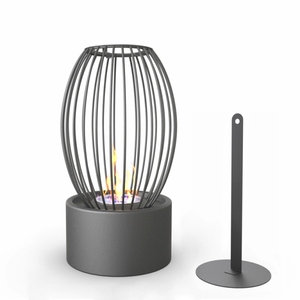 Haute Qualité 16.5cm DIA X 27cm H Noir Rond Bio Cheminée Insert En Bois Métal Hôtel Utilisation 2 Ans De Garantie Bon Dessus De Table - Product Image 2