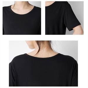 เสื้อยืดโพลีเอสเตอร์แขนสั้นสำหรับผู้หญิงเสื้อลำลองแฟชั่นออกแบบโลโก้ได้ตามต้องการ - Product Image 5