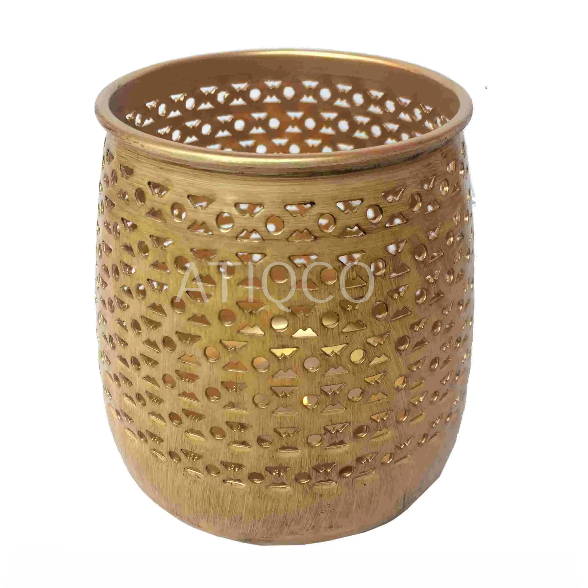 Últimas Mostarda Buff Finish Iron Votive Últimas & Modern Gold Metal Candle Holder Charming Metal vela Stand Best Selling