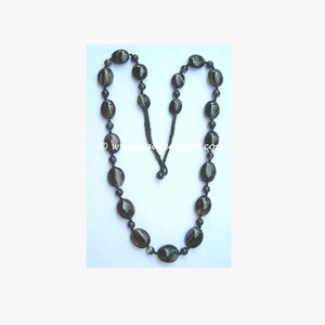 Black <b>Onyx</b> Almond Shaped Round Beads <b>Necklace</b> - Product Image 1