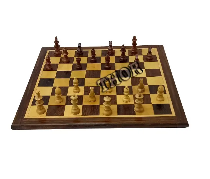 Magnetic Wooden Chess Set Handmade Portable Travel Chess Board Game Sets with Game Set for Kids and Adults