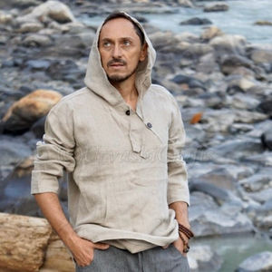 Chemise à capuche en coton de haute qualité pour hommes, style tendance, décontracté, grande taille, printemps, - Product Image 1