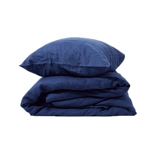 100% Washed French Linen Stone Washed <strong>Duvet</strong> Cover <strong>Set</strong> Royal <strong>Navy</strong> Linen Bed <strong>Set</strong> - Product Image 6