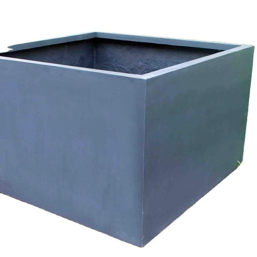 KNT Wholesale FRP Sale 2022 new Grey Square Resin Fiberglass Planter Pot used garden home hotel mall office airport interior
