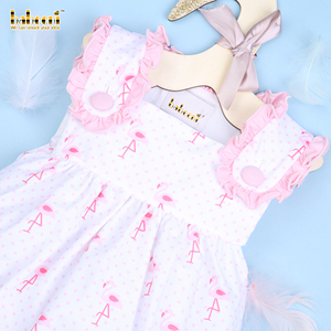 Conjunto de Rompers de Lujo para Bebés Niñas Babeeni con Estampado de Flamencos, 100% Algodón, Certificado OEKO-TEX, Ignífugo y con Aislamiento Térmico - Product Image 2