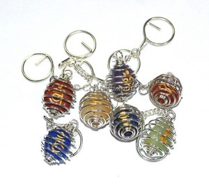 Uniquely Crafted Chakra Sanskrite Cage Keychain Set | Chakra Sanskrite Cage Keychain Set for Sale - Product Image 1