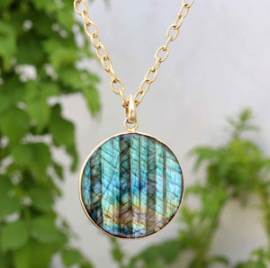 Pendentif en argent sterling 925, lettres cursives, labradorite violette, pendentif avec tranche, breloque - Product Image 5