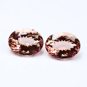 Morganite rose de Madagascar 3A, forme ovale, taille facetée, pierre précieuse semi-précieuse authentique pour la fabrication de bijoux, GEMFORTE INC - Product Image 1