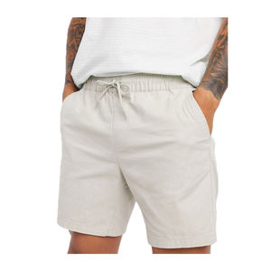 กางเกงขาสั้นผ้าชิโนสำหรับผู้ชายกางเกงขาสั้นผ้าคอตตอนขนาด XXS สำหรับออกกำลังกายแนวสตรีทแบบลำลองปุ่มซิปกันรอยยับสีพื้นกลาง - Product Image 1