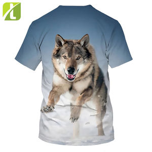 T-shirts hommes et femmes, T-shirt à motif de renard et de loup, impression 3D, tenue décontractée à texture douce, à la mode, 2021 - Product Image 2