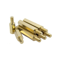 Separadores hexagonales de latón OEM personalizados, barras espaciadoras y pilares huecos de latón, tornillos hexagonales huecos para PCB, sujetadores hexagonales hembra