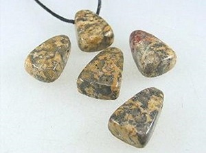 Stone Pendant Leopard jasper Wrapped Pendant Healing Stone Tumbled Pendant Crystal Tumbled Pebble Gemstone Necklace Wholesaler - Product Image 3