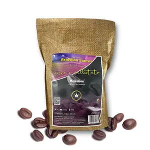 MOKABAR Roasted Coffee Beans Brazilian Santos Brown Made In Italy 100% Arabica For Restaurants