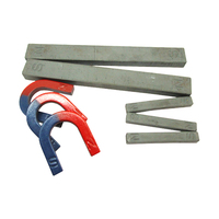Aimants en ferrite permanents N & S de forme barre rouge + bleu de la marque PLOMA pour l'éducation scolaire, les cours de sciences et l'usage industriel