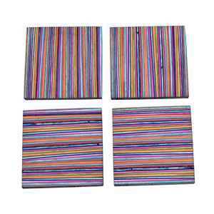 Elegant Handmade 4-Piece MDF <b>Wood</b> Coasters Set Novelty Coffee Table Kitchen Use Tabletop Tray Accessories for Drinks Decorations - Product Image 2