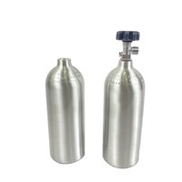 TPED/ISO-cilindro de co2 para acuario con válvula lateral, aluminio sin costuras, 0,5 l, 0,8 L, 1L, 2L, 3L