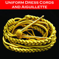 Cordons de cérémonie métalliques en fil de soie et en fil d'or, cordons d'épaule, lanières, cordons de citation personnalisés, accessoires d'uniforme EBC