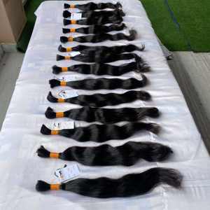 wholesale Full cuticle aligned 11a grade One Donor raw unprocessed hair, pure natural wave Remy indian temple hair in india - Product Image 1