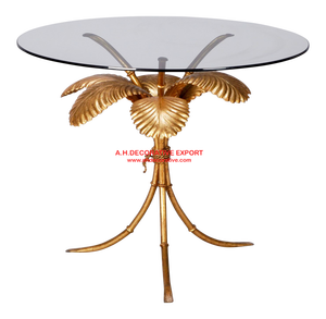 โต๊ะต้นปาล์มทันสมัย เฟอร์นิเจอร์ตกแต่งบ้าน โต๊ะข้างทรงต้นไม้สีทอง สำหรับห้องนั่งเล่น โรงแรม สำนักงาน ทำจากสแตนเลส ขนาดสั่งทำได้ - Product Image 1