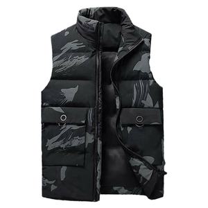 OEM Custom <b>Men's</b> Winter Warm Outdoor Hooded Puffy Camo Kids Unisex Puffer <b>Vest</b> Thick Lined <b>Sleeveless</b> Jacket Hip Hop Breathable - Product Image 5
