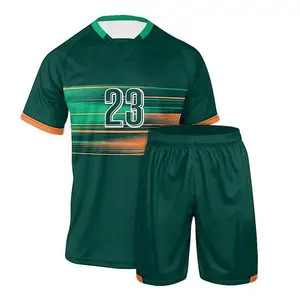 Men Football Soccer Uniform Kit Set Custom Sublimation Sports Accept Customized Logo Sportswear for Unisex Half Sleeves