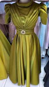 Robe Midi de soirée Midi pour femme, tenue épaisse, col croisé, brodée, très élégante, nouvelle collection, - Product Image 5