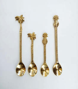 Cuillère à fourchette en laiton, 4 pièces différentes tailles, cuillère à fourchette pour la vaisselle décorative, meilleur poli pour emballage personnalisé cuillère en laiton - Product Image 4