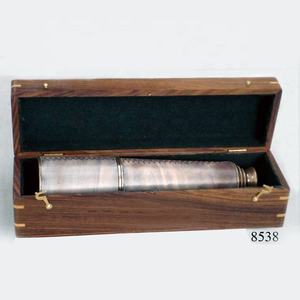 Télescope nautique rétractable en laiton antique de 18 "pouces avec étui en bois indien fait à la main à vendre - Product Image 3