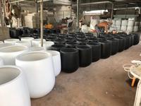 [Kiddo] - Pot de fleurs en polystone, jardinière en fibre de verre, pots en fibre-ciment - Grand pot - Vase en céramique - Urne de jardin