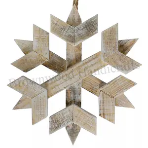 High Quality Best Selling Handmade Christmas Decoration Supplies Ornaments Mango Wood Star