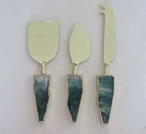 Cuchillo de mantequilla de latón con mango de resina colorida, esparcidor de mantequilla, acero inoxidable, para queso, productos en oferta - Product Image 6