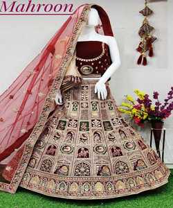 Nouveau à la mode Georgette Lehenga Choli avec fil à broder travail Style indien pakistanais fête porter en gros Textile vêtement - Product Image 3