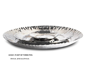 Plateau de service rond coloré en acier inoxydable, bordure incurvée, Style moderne, fantaisie, pas cher, prix en gros, plateau rétro - Product Image 1