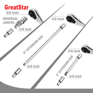 GreatStar altri strumenti per veicoli 3/8 "DR. Set di chiavi a cricchetto Set di chiavi per Auto riparazione Hardware universale strumenti manuali Set presa di guida - Product Image 4