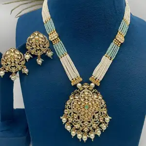 Prettify Adorn Kundan珠宝珠子吊坠套装，以工厂价格批发和散装