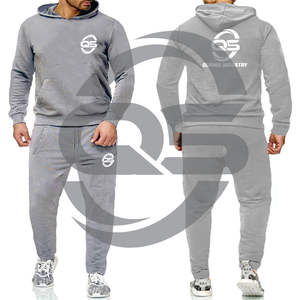 Ensemble de vêtements 2 pièces pour garçons de couleur unie pull à capuche en polaire et bas actif-pour le sport et le jeu - Product Image 2