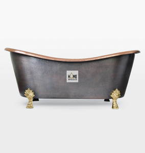 Baignoires élégantes en métal blanc et cuivre Pieds de piédestal antiques de créateur Baignoires promotionnelles pour nouvelle maison pour les fournisseurs en gros - Product Image 3